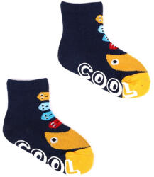  Yoclub ABS csúszásgátlós zokni 17/19 - sötétkék/sárga