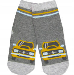  Yoclub pamut zokni 17/19 - szürke/sárga kisautó