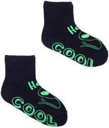  Yoclub ABS csúszásgátlós zokni 17/19 - fekete/zöld