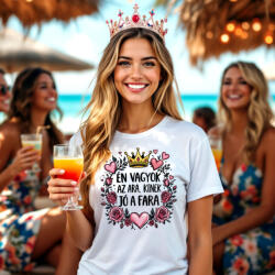 Partikellékek Én vagyok az ara, kinek jó a fara - lánybúcsús póló több színben