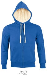 SOL'S Uniszex cipzáras kapucnis pulóver, sherpa béléssel, SOL'S SO00584, Royal Blue-2XL (so00584ro-2xl)