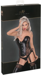 Noir - leopárd mintás, harisnyatartós felső (fekete) (26114571021) - bujaalmok