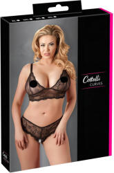 Cottelli Collection Plus Size - csipke melltartó szett (fekete) (22124041061)