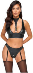 Cottelli Collection Bondage - fényes melltartó szett bilincsekkel (fekete) (22144581021)
