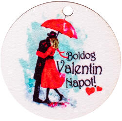 5db. "Boldog Valentin Napot! " feliratos, ramantikus dekor tábla 5cm (GV03-22)