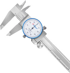 Dasqua Italia Subler mecanic Dasqua cu cadran 1 mm pe rotatie domeniu 0-150 mm citire 0.02 mm (1331-2115-A)