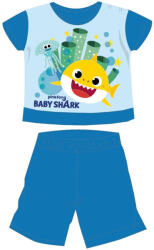 Baby Shark nyári rövid ujjú baba pizsama - pamut jersey pizsama - középkék - 92 (BSHAB1438_kke_92)