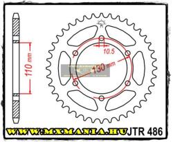 JT Sprockets hátsó lánckerék, 486, Kawasaki, Suzuki, Yamaha utcai motorokhoz (jtr486)