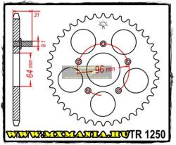  JT Sprockets hátsó lánckerék, 1250, Honda NX (jtr1250)