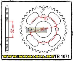  JT Sprockets hátsó lánckerék, 1071, Kymco AT (jtr1071)