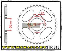 JT Sprockets hátsó lánckerék, 815, Suzuki GT185, GT/SB200 (jtr815)
