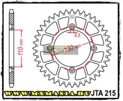 JT Sprockets hátsó lánckerék, ALU, 215, Honda CR/CRF motorokhoz (jta215)