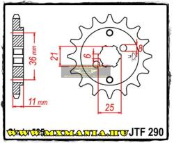  JT Sprockets első lánckerék, 290, Honda GB/XBR (jtf290)