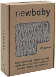 NEW BABY Bambusz kötött takaró New Baby mintával 100x80 cm grey (54074)