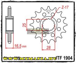  JT Sprockets első lánckerék, 1904, KTM utcai és Off Road motorokhoz (jtf1904)