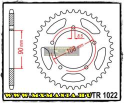 JT Sprockets hátsó lánckerék, 1022, Ducati utcai motorokhoz (jtr1022)