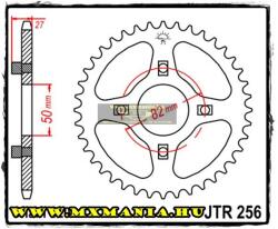 JT Sprockets hátsó lánckerék, 256, Honda ST/CY/AT/TRX/XL/ZB (jtr256)