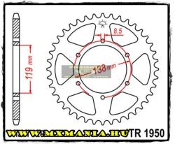  JT Sprockets hátsó lánckerék, 1950, Husaberg Off Road (jtr1950)