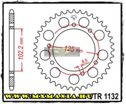 JT Sprockets hátsó lánckerék, 1132, Derbi Road, Bultaco Road, Rieju Road (jtr1132)
