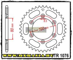  JT Sprockets hátsó lánckerék, 1076, Rieju Road/OffRoad motorokhoz (jtr1076)