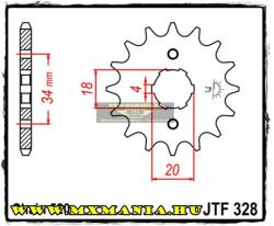 JT Sprockets első lánckerék, 328, Honda XL/XR/CM/TLR (jtf328)