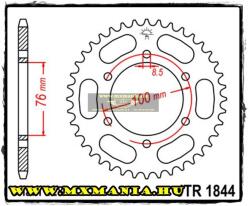  JT Sprockets hátsó lánckerék, 1844, Yamaha Road FZ-16, MT125 , YZF-R125 (jtr1844)