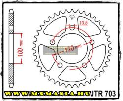 JT Sprockets hátsó lánckerék, 703, Aprilia 125-600-1000, BMW 650Xmoto (jtr703)