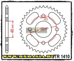 JT Sprockets hátsó lánckerék, 1410, Kawasaki ATV KLF110 (jtr1410)