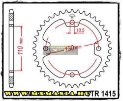JT Sprockets hátsó lánckerék, 1415, Kawasaki ATV KSF450 (jtr1415)
