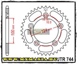  JT Sprockets hátsó lánckerék, 744, Ducati utcai motorokhoz (jtr744)