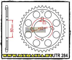 JT Sprockets hátsó lánckerék, 284, Honda CB utcai motorokhoz (jtr284)