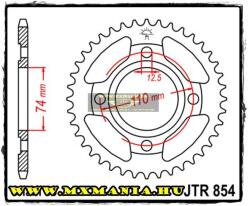 JT Sprockets hátsó lánckerék, 854, Yamaha XS/RD utcai motorokhoz (jtr854)