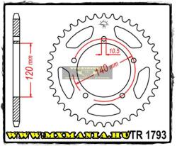  JT Sprockets hátsó lánckerék, 1793, Suzuki GSX-R (jtr1793)