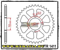  JT Sprockets hátsó lánckerék, 1411, Kawasaki ATV KLT (jtr1411)