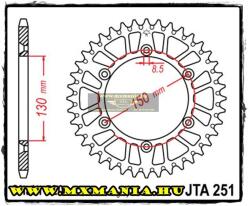 JT Sprockets hátsó lánckerék, ALU, 251=245/2, Yamaha OffRoad motorokhoz (jta251)