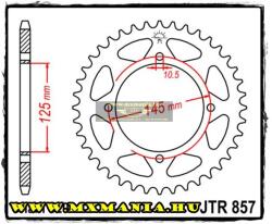 JT Sprockets hátsó lánckerék, 857, Yamaha XT/XV/SRV/XTZ/TT, Muz 660 (jtr857)
