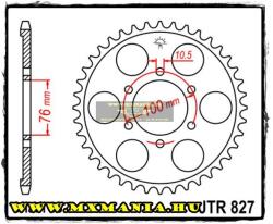 JT Sprockets hátsó lánckerék, 827, Suzuki GSX/GSX-R/RF (jtr827)