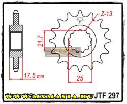  JT Sprockets első lánckerék, 297, Honda CB/CBR/RVF/VRF (jtf297)
