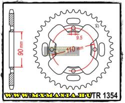 JT Sprockets hátsó lánckerék, 1354, Honda ATV ATC200 X (jtr1354)