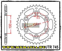 JT Sprockets hátsó lánckerék, 745, Ducati utcai motorokhoz (jtr745)