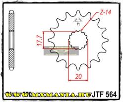 JT Sprockets első lánckerék, 564, Yamaha WR/YZ125/DT200/XVS, Gas-GasEX/XC EC R (jtf564)