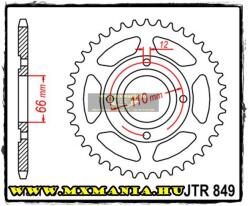  JT Sprockets hátsó lánckerék, 849, Yamaha RD250-400/XS360 (jtr849)