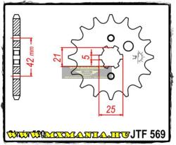  JT Sprockets első lánckerék, R 569, Yamaha/Kawasaki motorokhoz (jtf569)