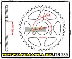  JT Sprockets hátsó lánckerék, 239, Honda OffRoad és utcai motorokhoz (jtr239)