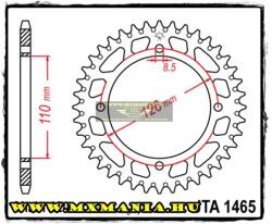JT Sprockets hátsó lánckerék, ALU 1465, Kawasaki Off Road KX65, Suzuki RM65 (jta1465)