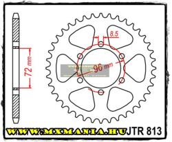 JT Sprockets hátsó lánckerék, 813, Suzuki TS/DS/TM motorokhoz (jtr813)