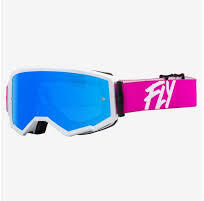 Fly Racing Zone szemüveg fehér-pink, kék tükrös lencsével (37-51504)