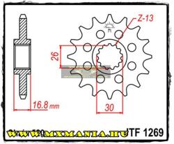 JT Sprockets első lánckerék, R 1269, Honda CBR/RC51/VTR/XL (jtf1269)