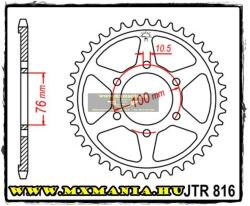  JT Sprockets hátsó lánckerék, 816, Suzuki utcai motorokhoz (jtr816)