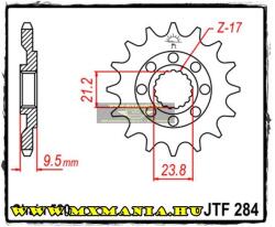 JT Sprockets első lánckerék, R 284, Honda CR/CRF/TRX/CRM (jtf284)